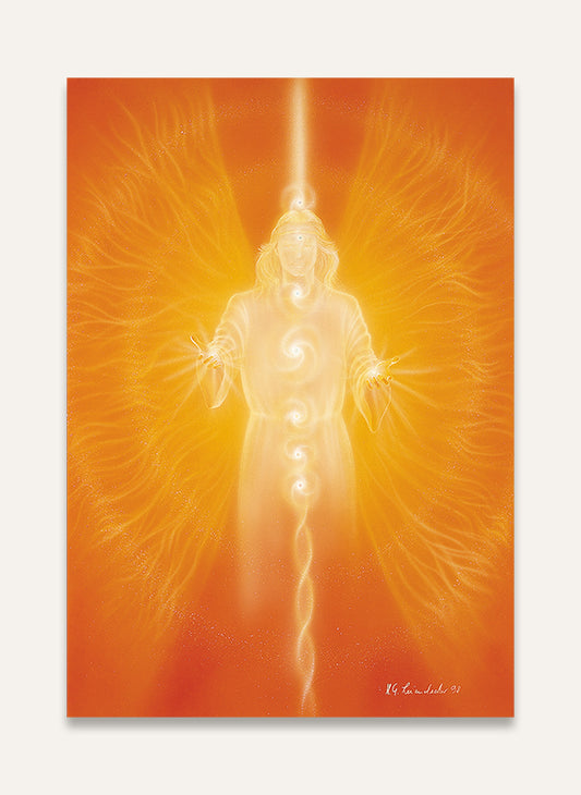 Oranger Engel - Postkarte