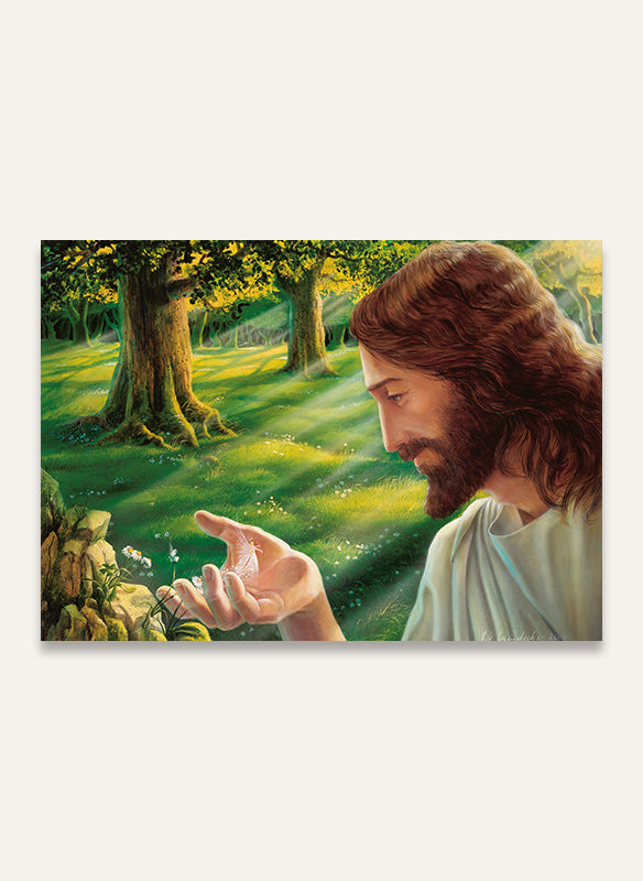 Jesus und die Blumenelfe - Postkarte 108